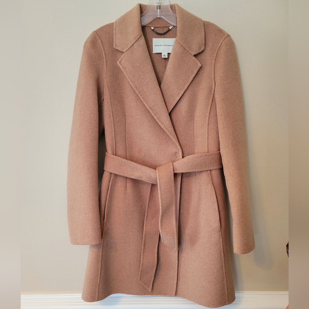 Banana Republic Belted Short Wool Coat with Pockets, M - Picture 2 of 16